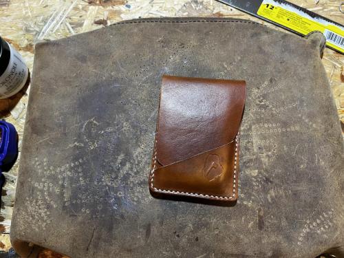 Slim Tuck leather wallet light brown