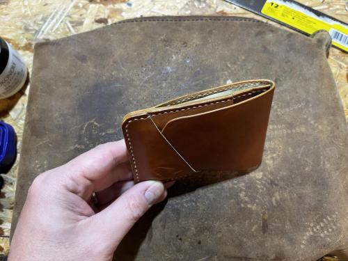 Slim Tuck leather wallet light brown