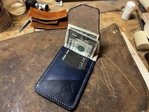 Slim Tuck leather wallet blue