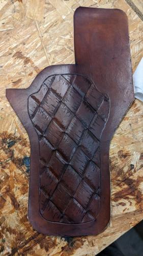 leather gun holster basket weave pattern
